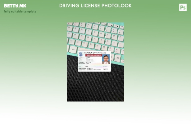 модерен стил Сејшелски возачка дозвола фото изглед ПРЕДЕН шаблон